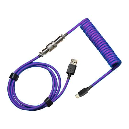 (image for) Cooler Master USB-C to USB-A Coiled Cable - Thunderstorm Blue/Purple